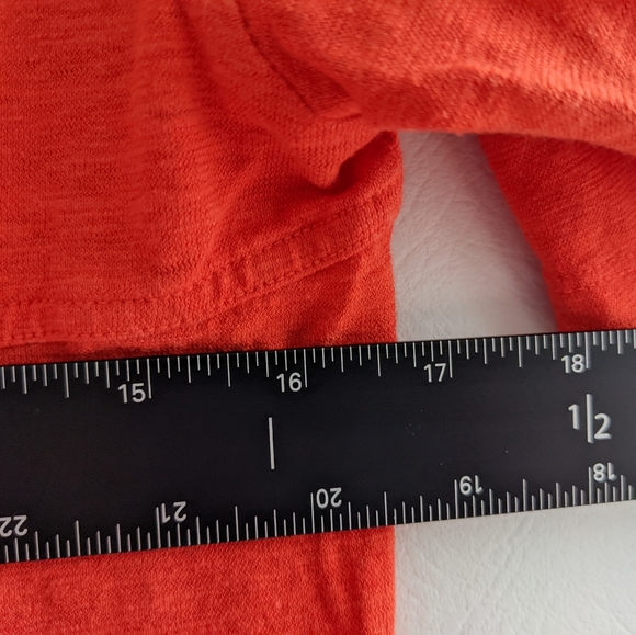 Eileen Fisher Hemp Organic Cotton Orange Short Sleeve V-Neck Dress - S - Picture 8 of 9